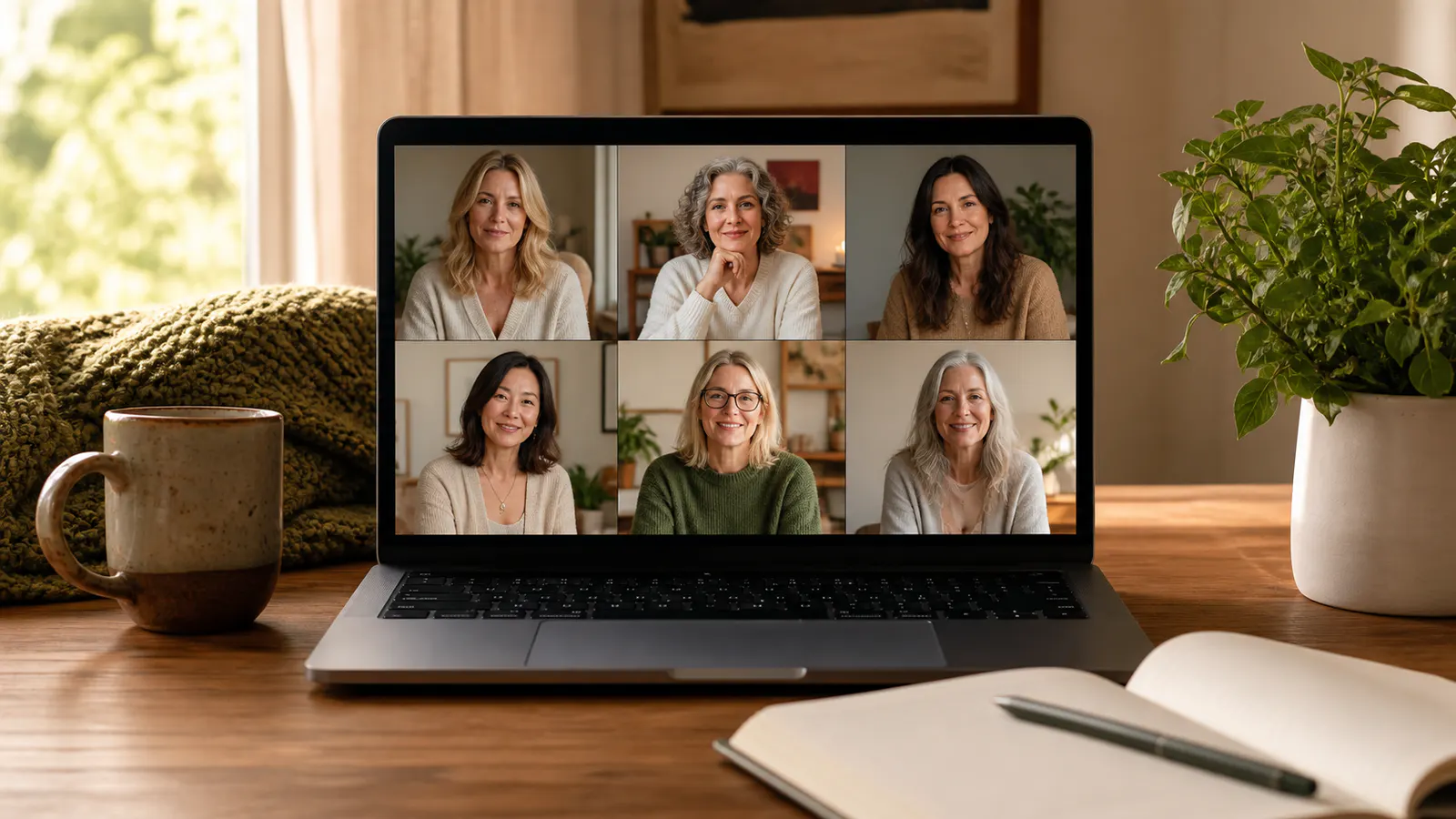 An online Eastern wellness program shown on a laptop